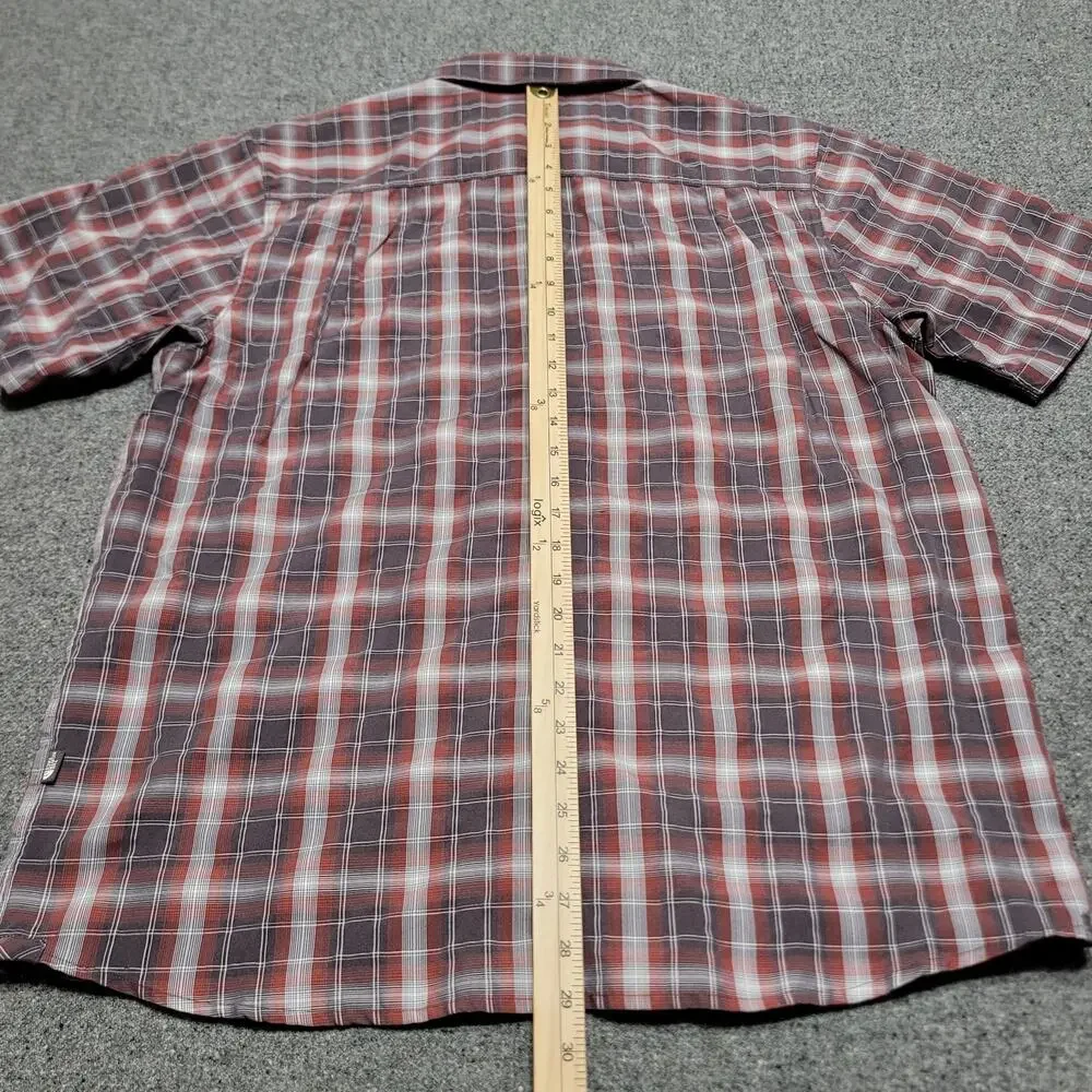 The North Face Shirt Mens Large Brown Plaid Millstone Outdoors Tech Trail Travel